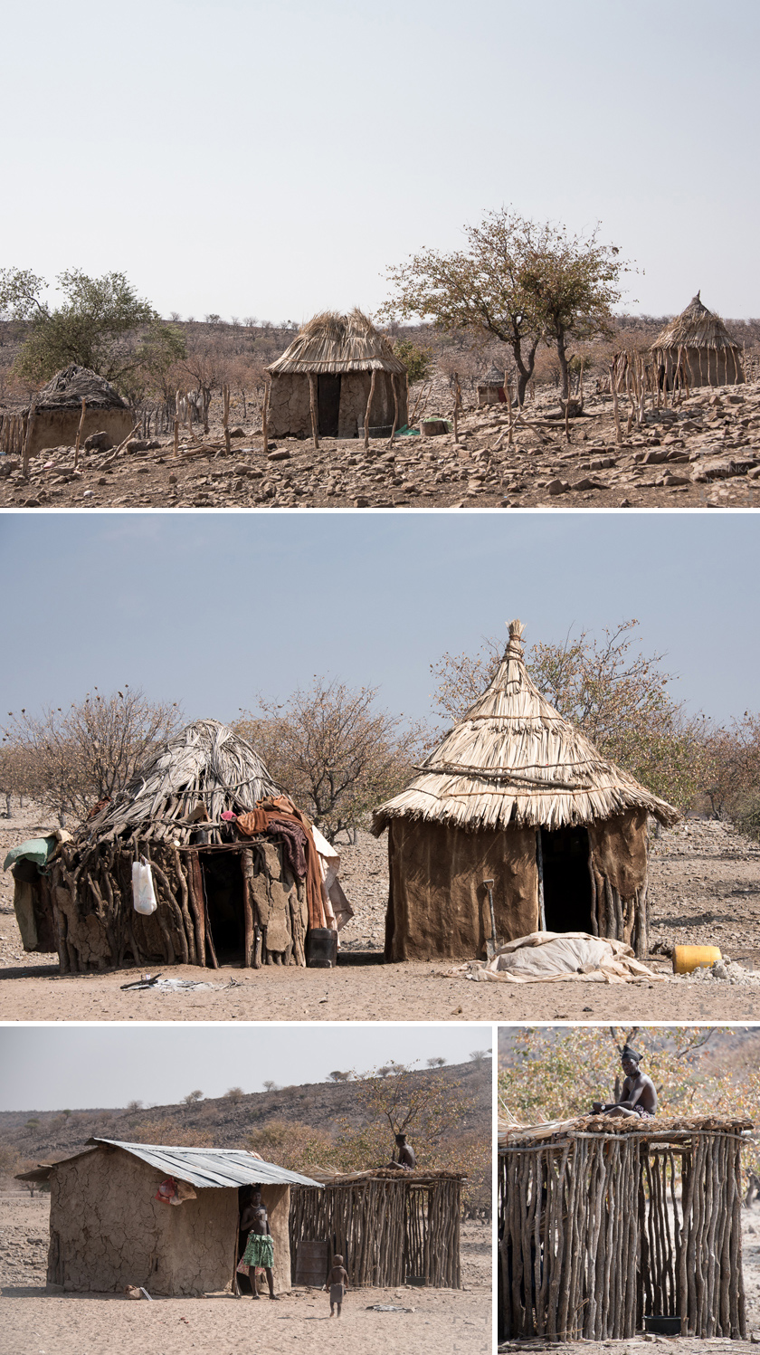 Besök i himbabyn, grootberg, Namibia, himba