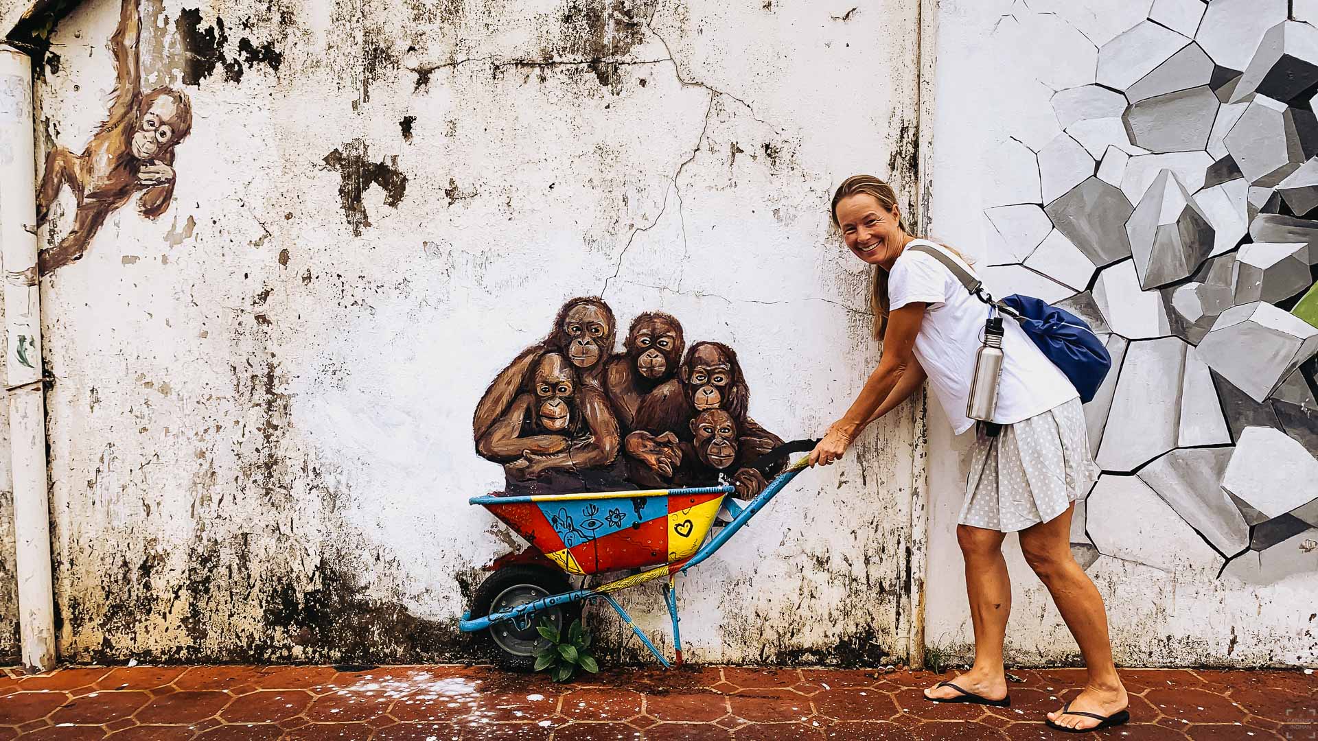 Cykel genom Kuching, street art