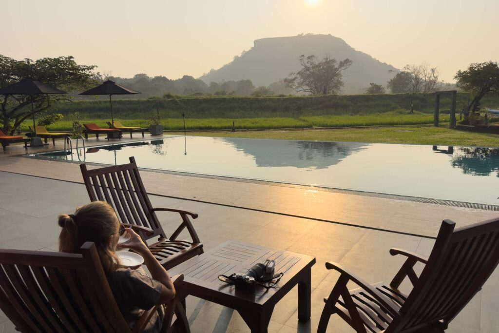 Sigiriya Kings Resort, morgonkaffe with a view