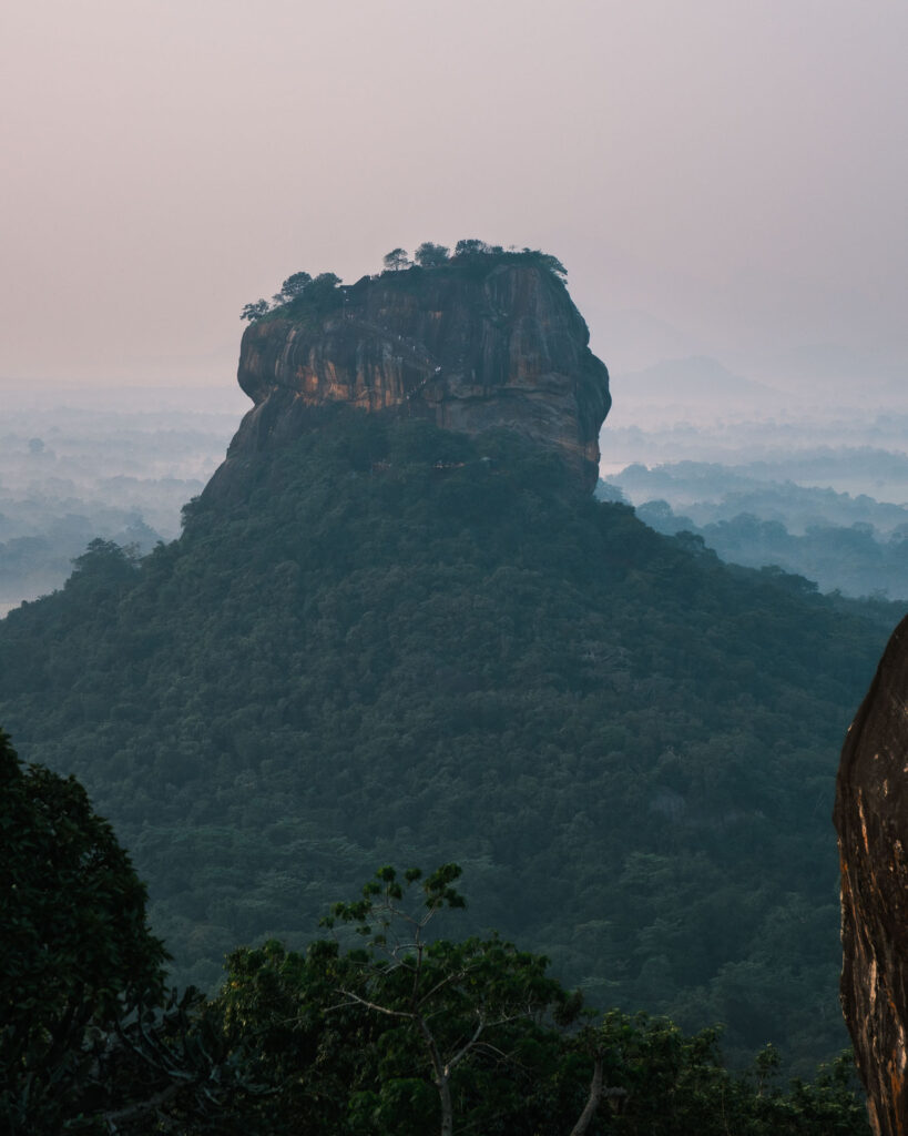 Pidurangala klippan, Sigiriya. En vandring som gör sig allra bäst i soluppgången. otroligt vacker färg närs solens strålar träffar Lejonklippan.